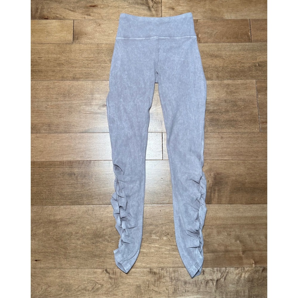 Lululemon Inner Glow Tight 28" Legging Pants Gray Washed Half Moon Women's 4